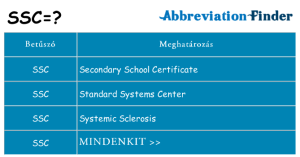Read more about the article SSC: Mit Jelent?